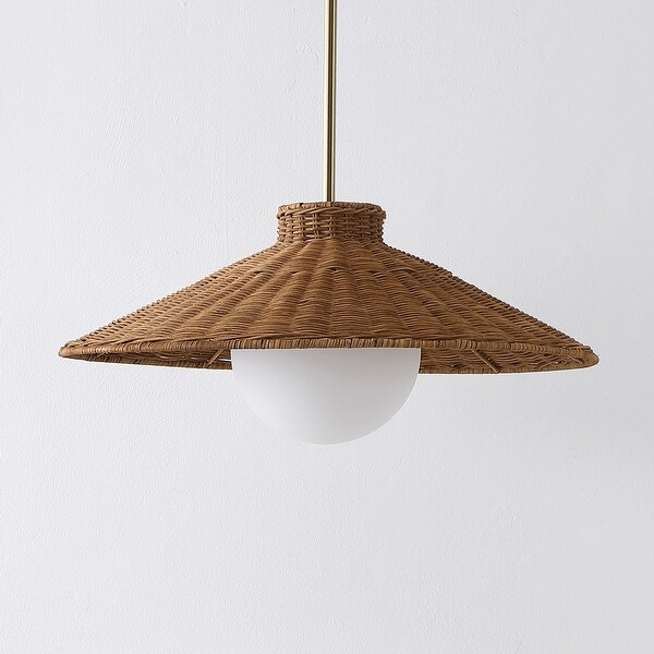 SAFAVIEH Kalena 19.5-Inch Rattan Metal Pendant Light - 20