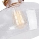preview thumbnail 7 of 6, Vintage Brown 1-Light Clear Seeded Glass Semi Flush Mount Ceiling Lamp
