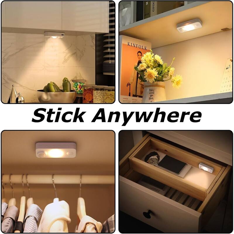 4-Pack Rechargeable Motion Sensor LED Lights,White Colors