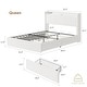 preview thumbnail 9 of 16, Boucle Bed Frame with Storage Headboard, Upholstered Platform Low Profile Bed Frame with 4 Storage Drawers