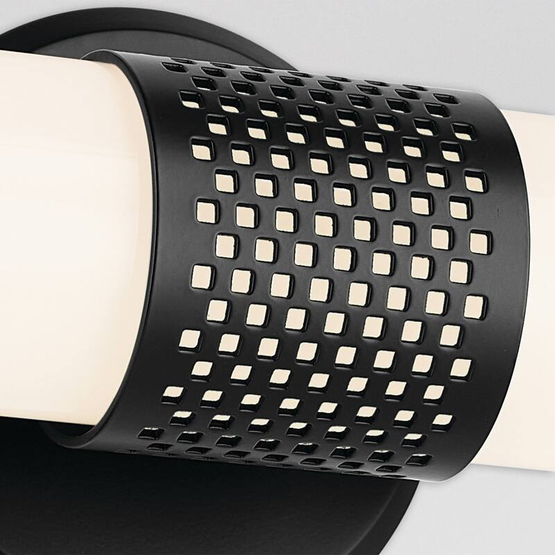 Kichler Lighting Sashi 18" Bath Bar Small LED with White Glass in Black