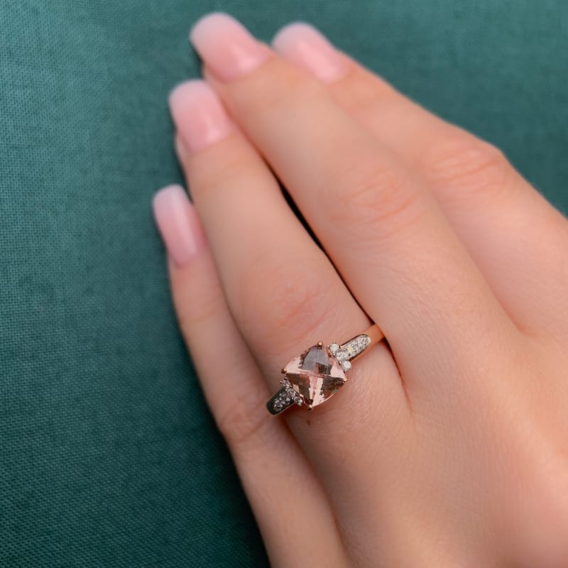 Miadora 10k Rose Gold Morganite and Diamond Accent Engagement Ring