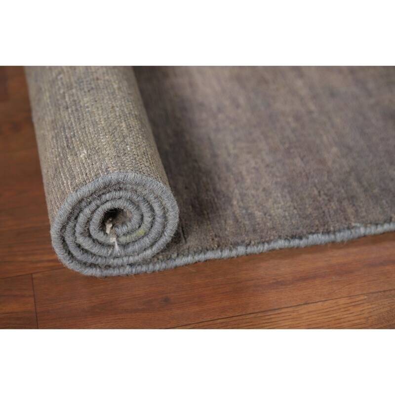 Modern Gabbeh Oriental Foyer Rug Grey Handmade Wool Carpet - 3'0"x 4'10"