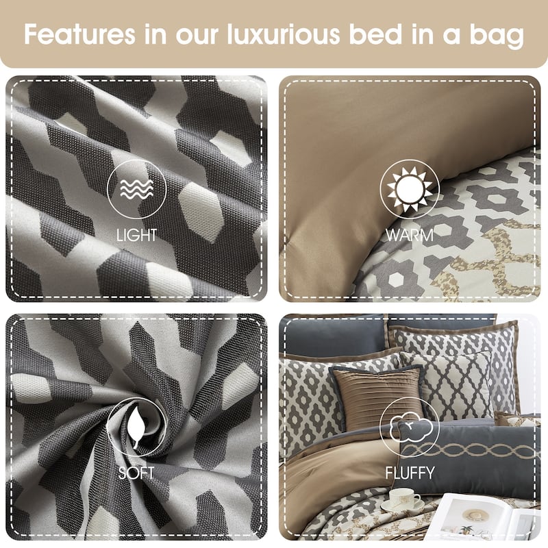 Nanshing Calvin Luxury10-Piece Geometric Comforter Set