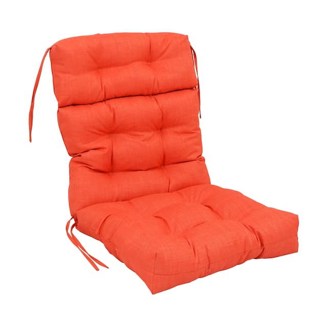 Multi-section Tufted Outdoor Seat/Back Chair Cushion (Multiple Sizes) - 20" x 42" - Tangerine Dream