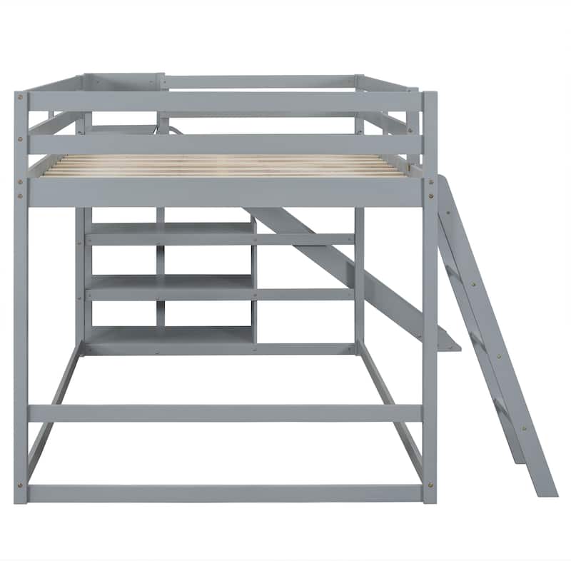 Full over Full Wood Bunk Bed with Slide