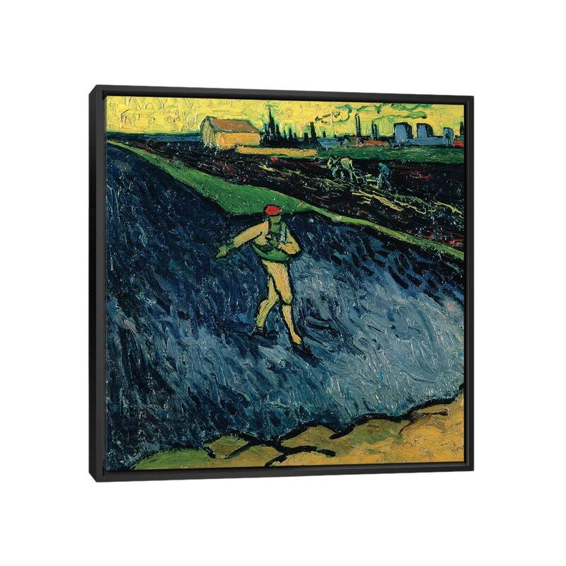 iCanvas "The Sower, 1888 " by Vincent van Gogh Framed Canvas Print - Black - 26x26