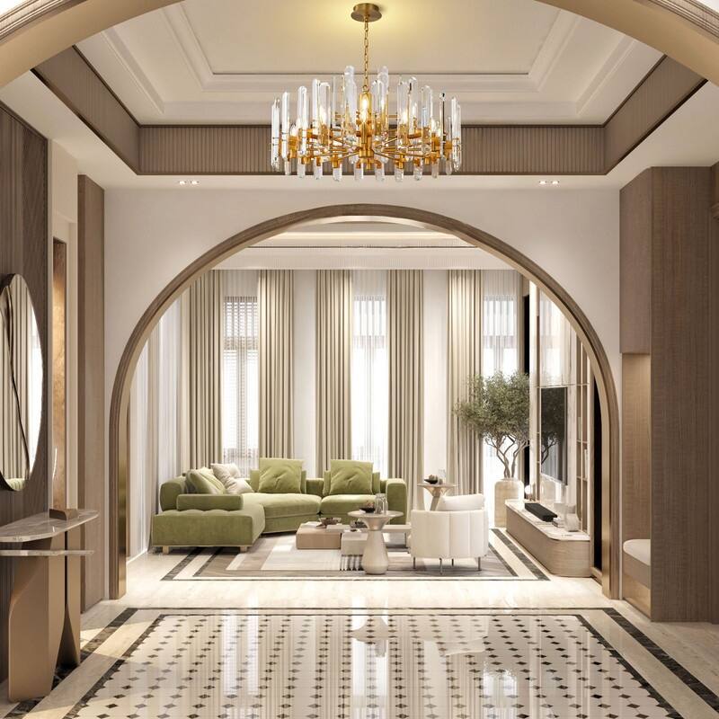 KAYLA 54in Modern Luxury Crystal Chandelier Lighting - LED Ceiling Light Fixture