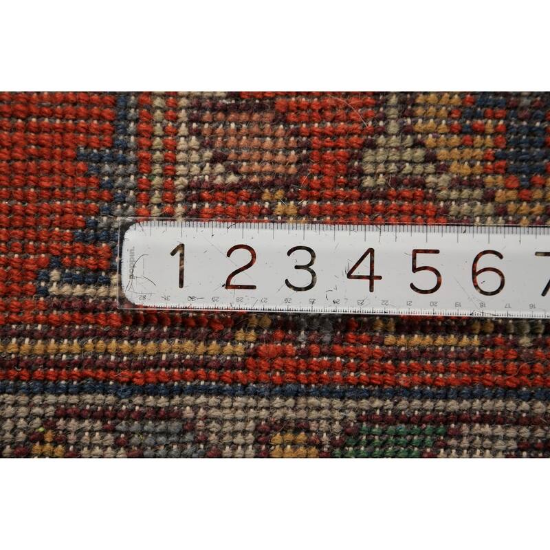 Medallion Heriz Serapi Indian Area Rug Hand-Knotted Wool Carpet - 8'11"x 11'9"