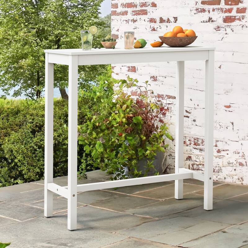 Casual 38 in. Outdoor & Indoor Rectangular Patio Bar Table Wood Dining Table