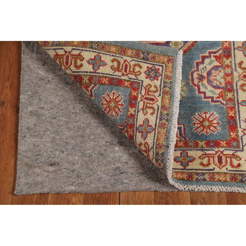 Light Blue Kazak Foyer Rug Hand-Knotted Wool Carpet - 2'0" x 3'0"
