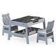 preview thumbnail 1 of 18, Costway 5-in-1 Kids' Table & Chair Set with Chalkboard, Whiteboard, 3 - See Details Gray + White