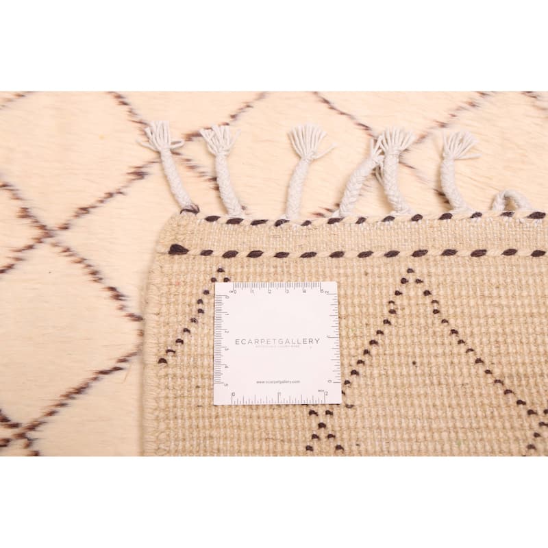 ECARPETGALLERY Hand-knotted Pak Finest Marrakesh Cream Wool Rug - 5'3 x 6'6