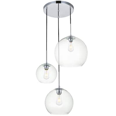 Elegant Lighting Baxter 3 Light 21" Wide Multi Light Pendant with
