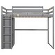preview thumbnail 12 of 15, Wood Full Size Loft Bed with Built-in Wardrobe and Storage Shelves