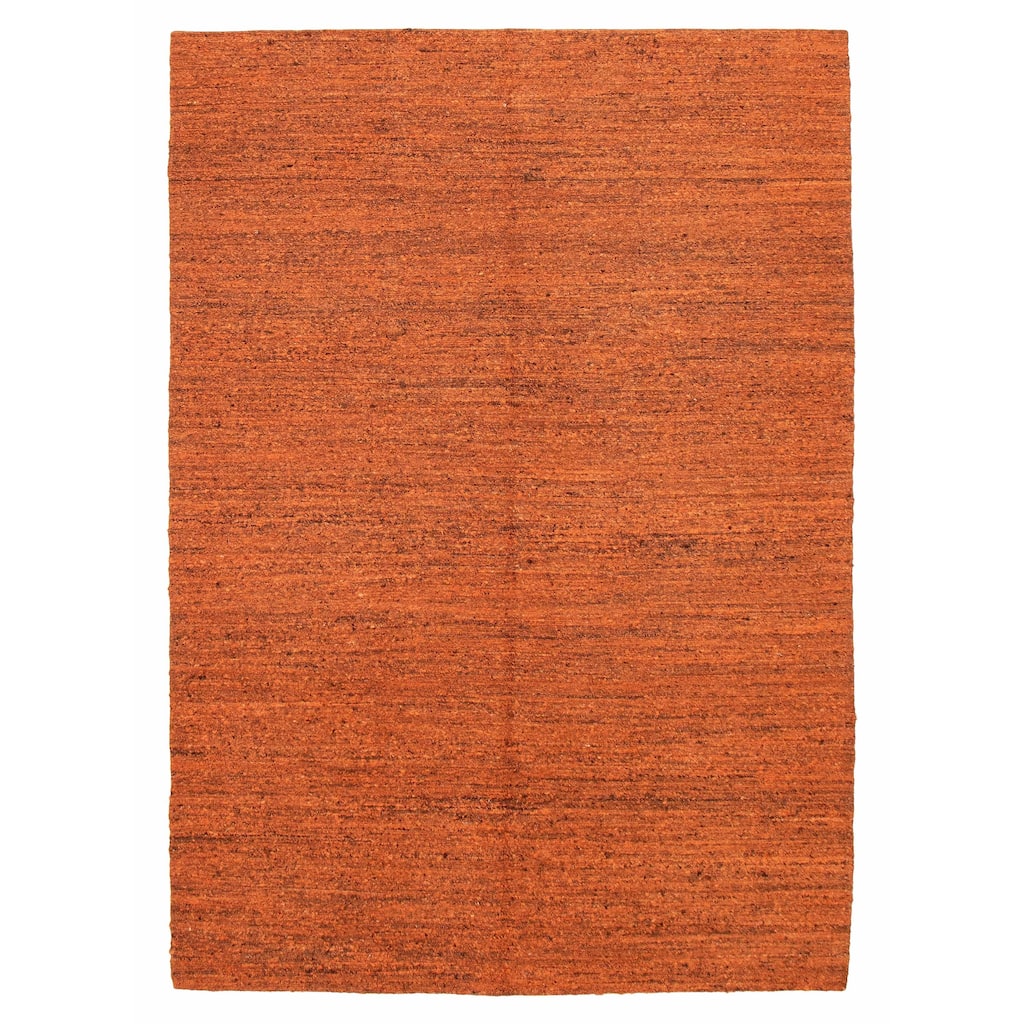 ECARPETGALLERY Flat-Weave Natural Orange Wool Tapestry Kilim - 6'9 x 9'7