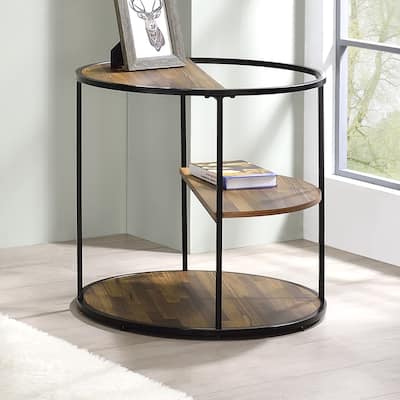 Carmicha Contemporary 24-inch Steel 2-Shelf Side Table by Furniture of America