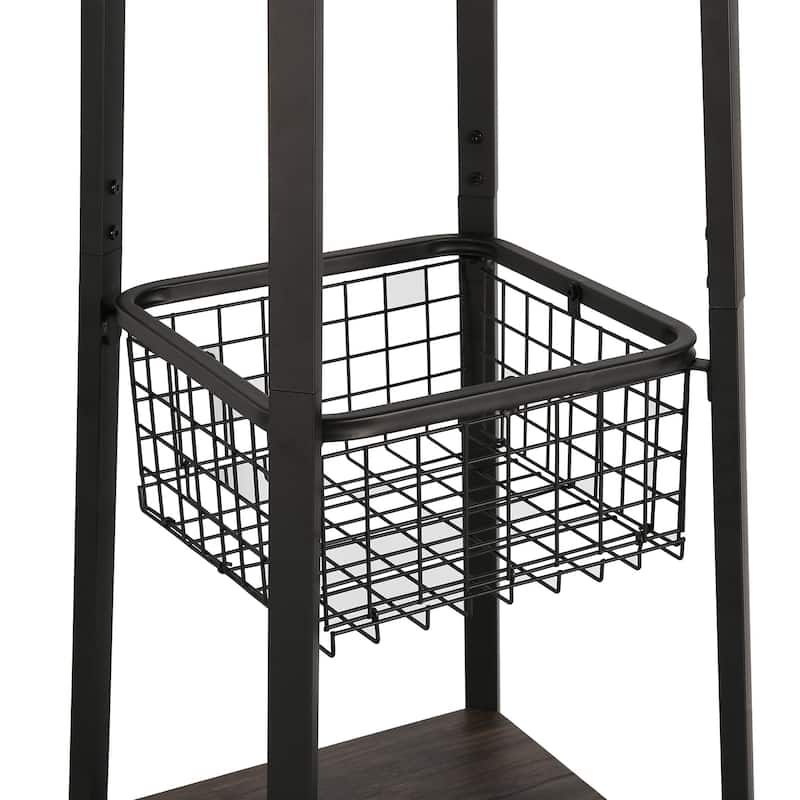 Javlergo 72" Standing Coat Rack with 8 Dual Hooks Hall Tree with Metal Grid for Small Space Entryway Living Room Organizer