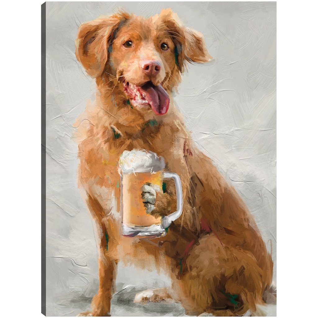 Happy Hour Canine By Studio Arts Canvas Art Print
