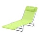 preview thumbnail 2 of 7, Outsunny Portable Sun Lounger, Folding Chaise Lounge Chair w/ Adjustable Backrest & Pillow for Beach, Poolside and Patio, Green
