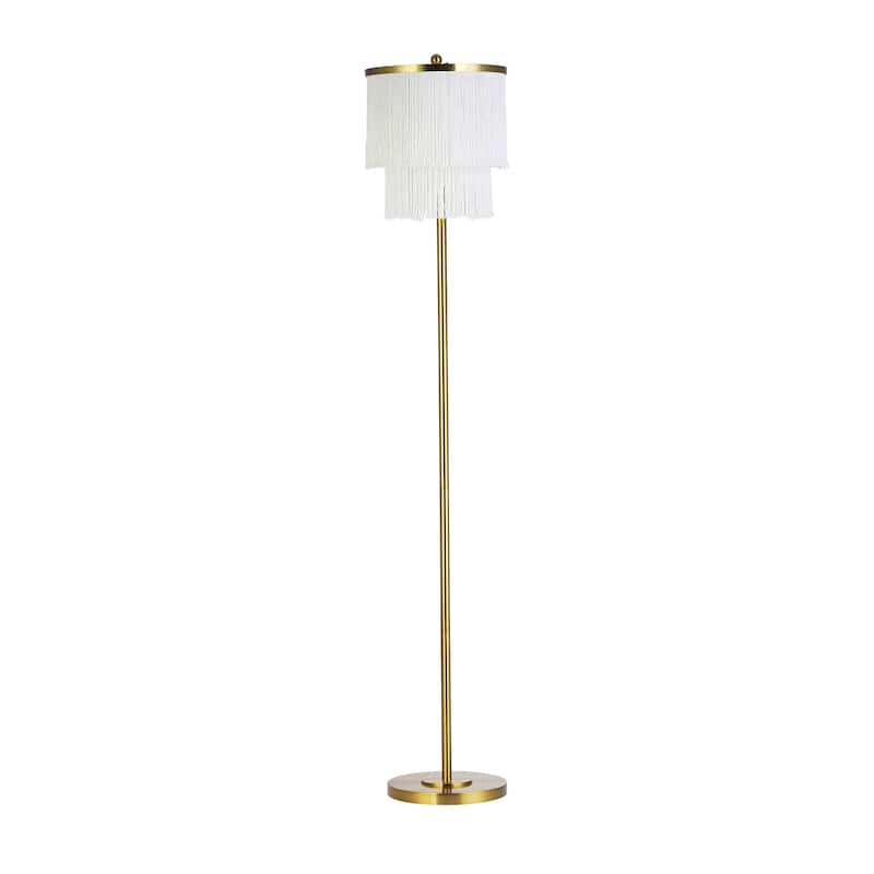 Rosa River of Goods Metal Floor Lamp With Fringe Shade