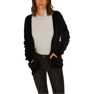 black chenille cardigan