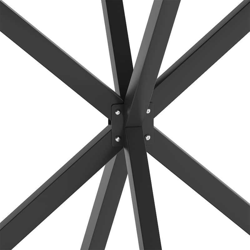 47.24" Modern Round Dining Table with 2 Removable Top and Metal Base
