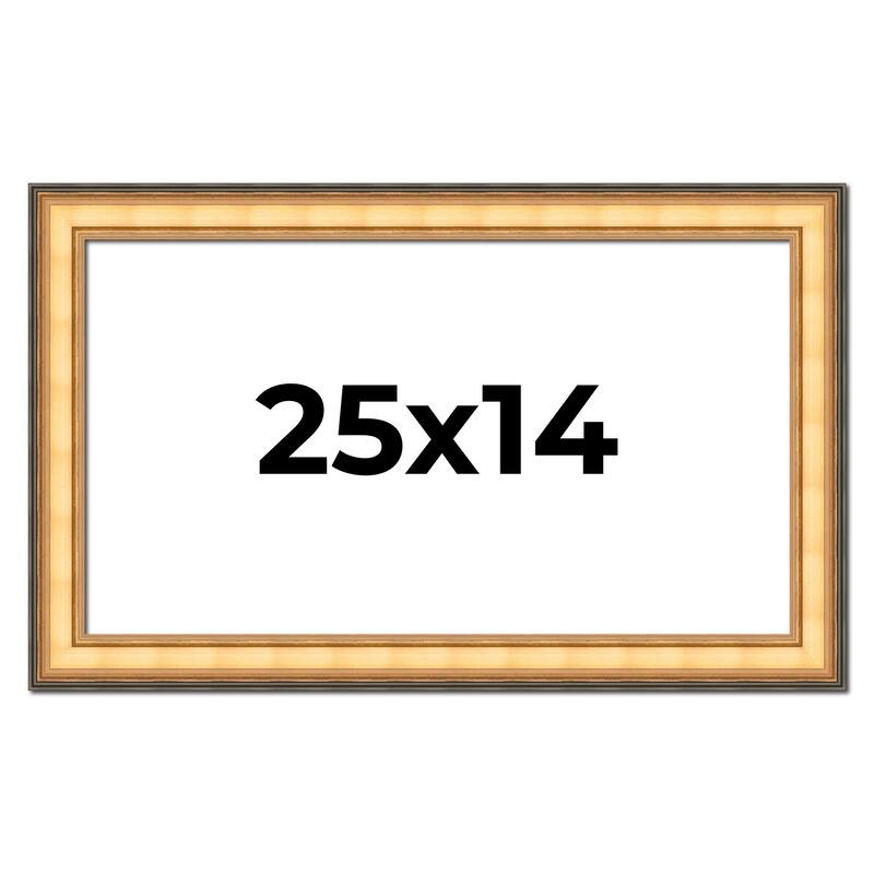 25x14 Frame Gold Plein Aire Solid Wood Picture Frame Width 2 Inches |