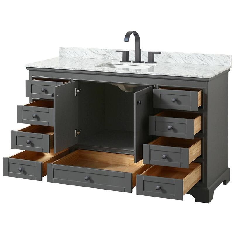 Wyndham Collection Deborah 60" Free Standing Single Vanity Set with