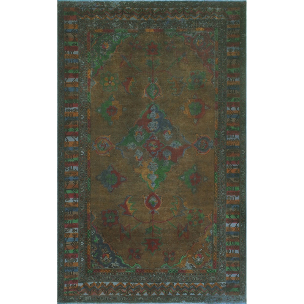 Noori Rug Vintage Rainbow-Dye Waseme Brown/Grey Rug - 6'4" x 10'6"