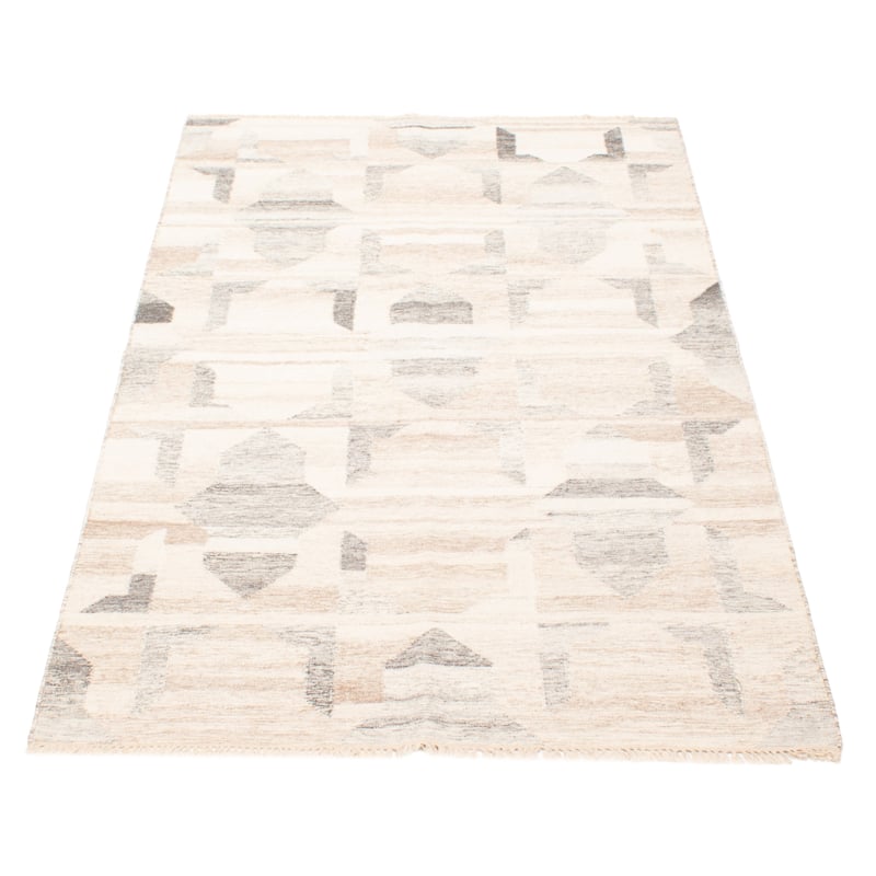 ECARPETGALLERY Flat-Weave Ankara FW Beige Wool Kilim - 4'10 x 8'1
