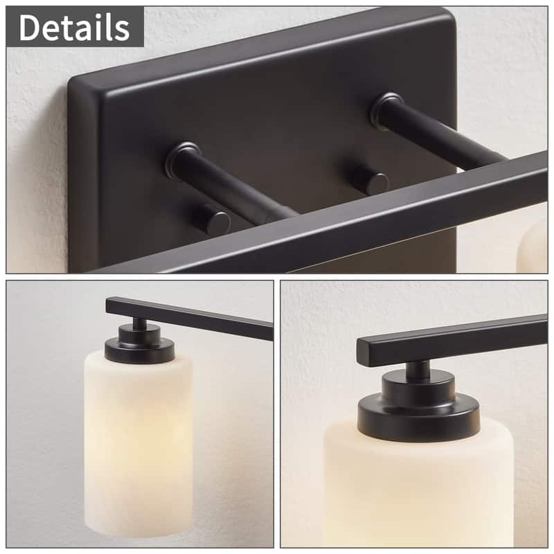 KAWOTI Rive 30" 4-Light Dimmable Vanity Light with Frosted White Glass