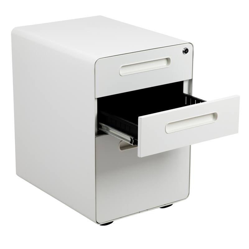 Ergonomic 3-Drawer Mobile Locking Filing Cabinet Storage Organizer