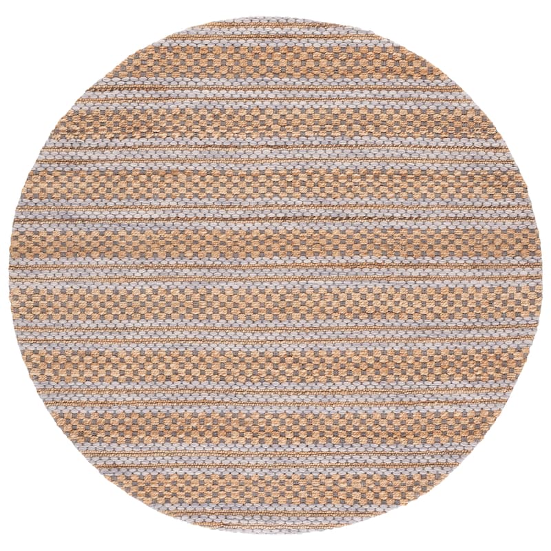 Martha Stewart by SAFAVIEH Handmade Tulia Jute Rug - 6' Round - Natural/Grey