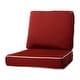 preview thumbnail 54 of 114, Haven Way Universal Outdoor Deep Seat Lounge Chair Cushion Set 23x26 - Red w/ Linen Piping