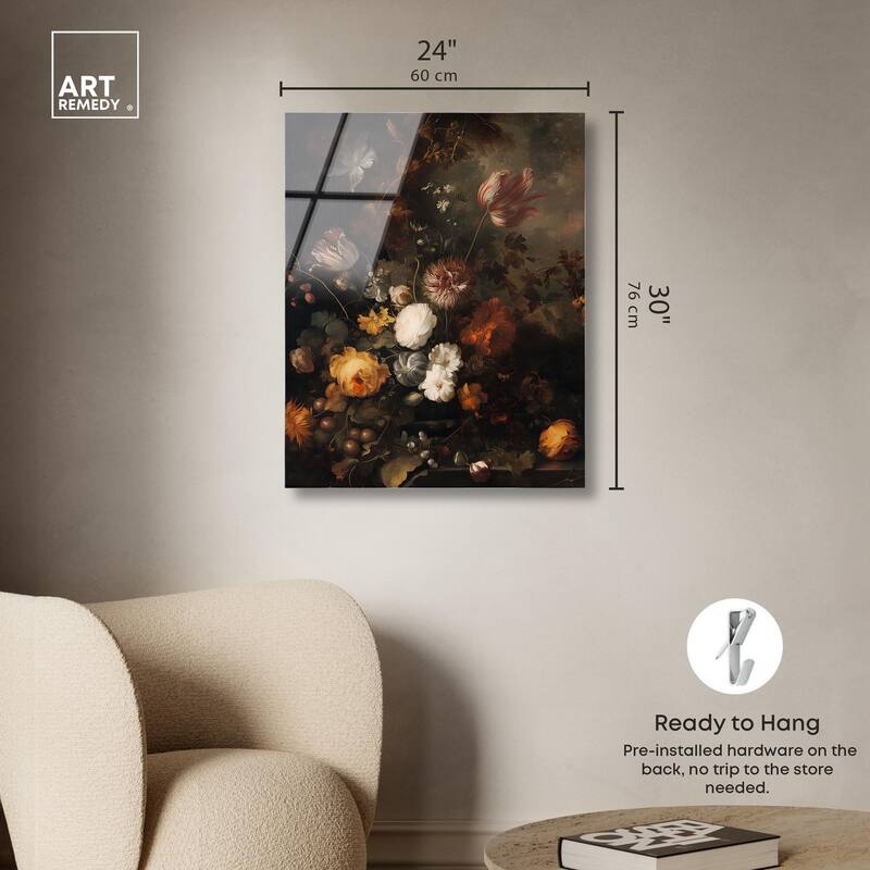 Shadowed Petal Secrets II Acrylic by Art Remedy, Ready to Hang