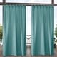preview thumbnail 9 of 21, ATI Home Indoor/Outdoor Solid Cabana Tab Top Curtain Panel Pair 54x120 - Teal