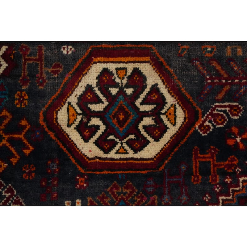 Hand Knotted Oriental 100% Wool Carpet Traditional Tribal Red Shiraz Area Rug - 8' 4'' X 5' 4''