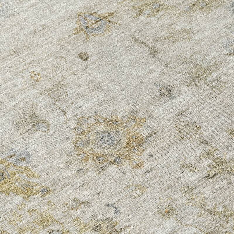 Machine Washable Indoor/ Outdoor Vintage Traditional Chantille Rug