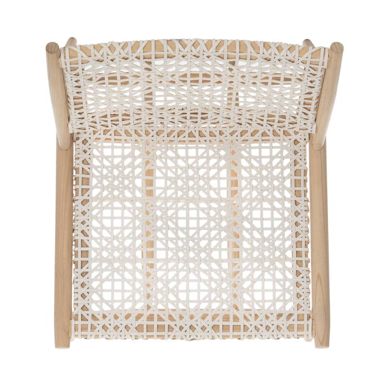 SAFAVIEH Bandelier Open Leather Weave Squared Accent Chair. - 26" W x 32" D x 31" H