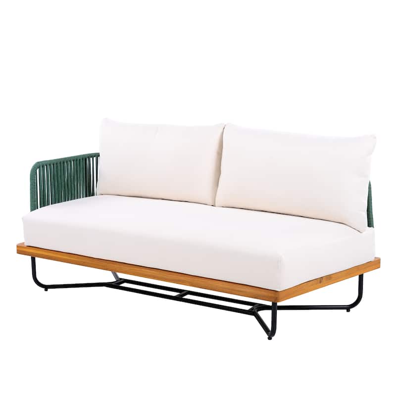 Christopher Knight Home - Evelyn Patio Outdoor Acacia Wood Rope Sofa Set