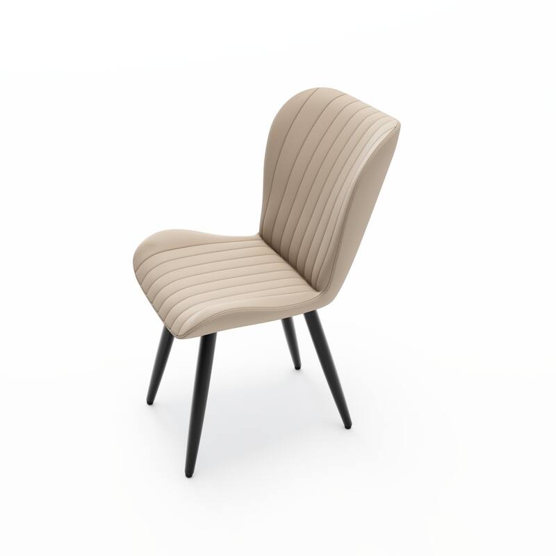 19.7" Modern PU Leather Dining Chairs with Metal Legs, Set of 4