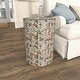 preview thumbnail 12 of 15, Multi Colored Mother of Pearl Shell Handmade Mosaic Geometric Accent Table