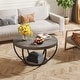preview thumbnail 2 of 43, 31.7" Round Coffee Table, Rustic 2-Tier Center Table with Storage Open Shelves