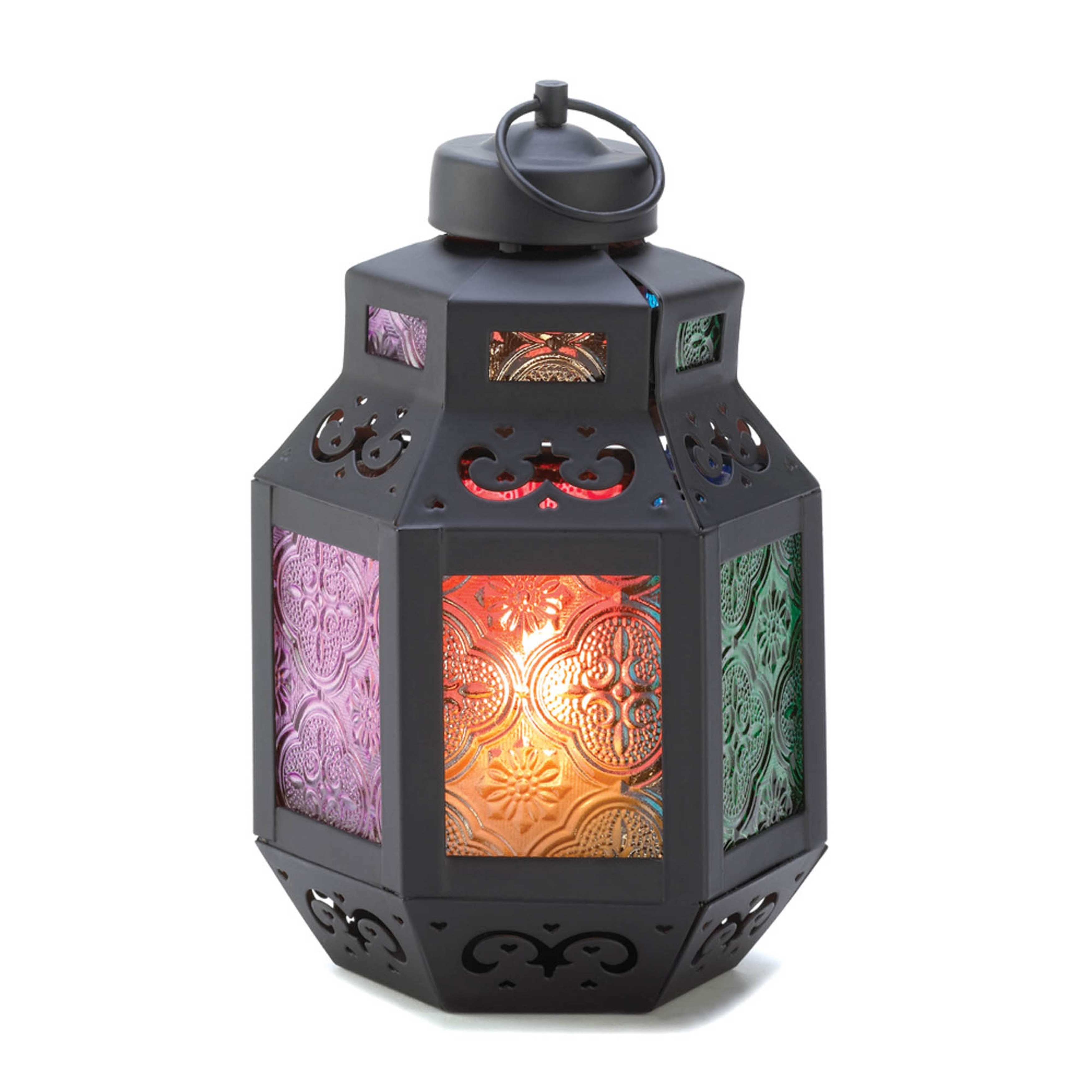 Glass Metal Moroccan Delight Garden Candle Holder Table Hanging Lantern New 