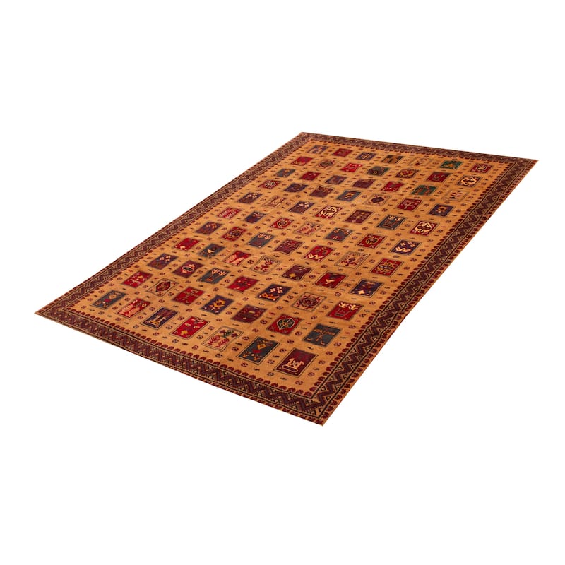 ECARPETGALLERY Hand-knotted Teimani Brown Wool Rug - 6'4 x 9'1
