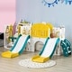 preview thumbnail 8 of 6, Qaba 8 in 1 Toddler Slide and Swing Set with 2 Slides, Baby Slide for Ages 1-3 with Basketball Hoop - Yellow