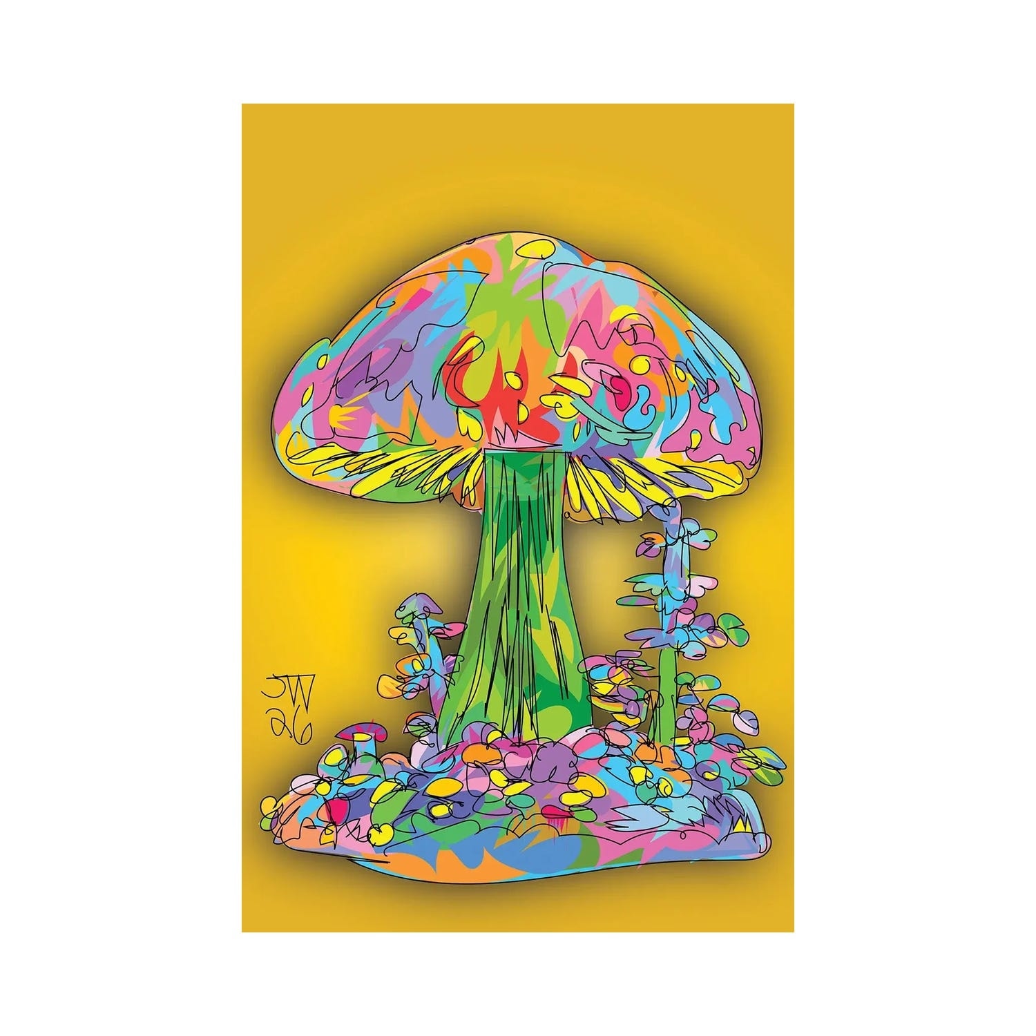 "Mushrooms 2026" by TECHNODROME1 Canvas Print