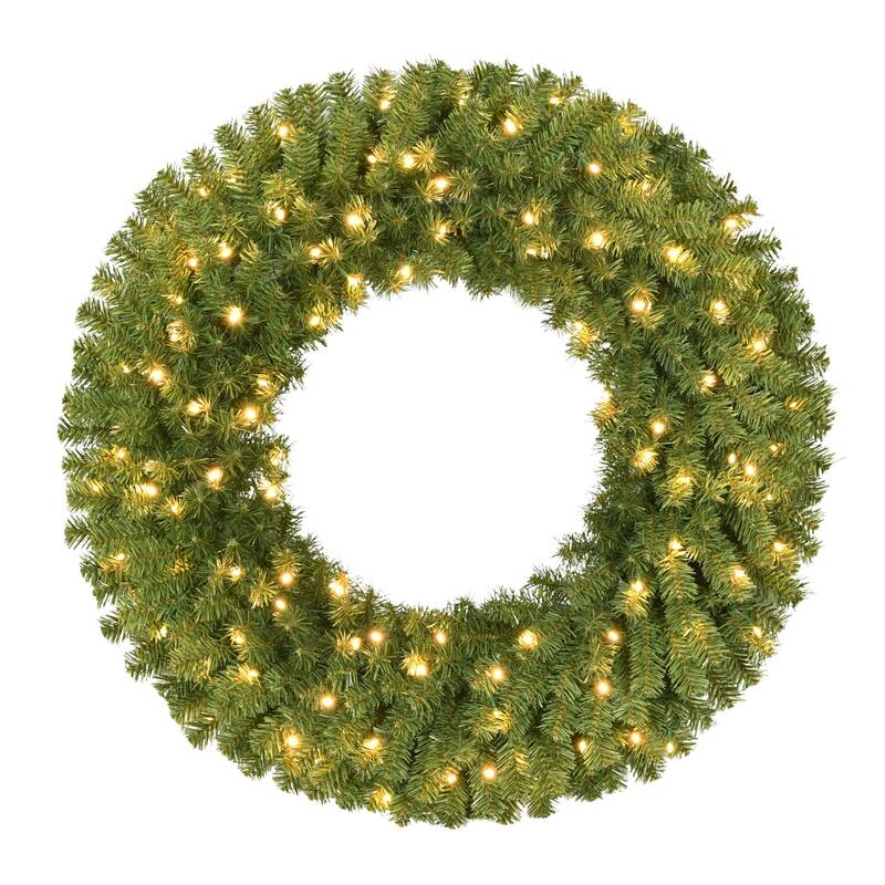Pre-Lit Artificial Utah Spruce Christmas Wreath - 48" - Warm White LED Lights