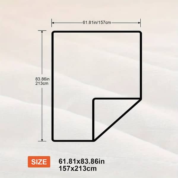 dimension image slide 1 of 3, Electric Blanket Heated Throw,Flannel Double Side Heating Blanket with 10 Heat Levels & 2/4/8 hours Auto-off